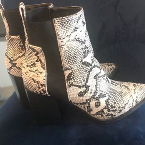 Snake skin booties